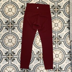 Lululemon Wunder Train High-Rise Tight 25" Red Merlot 6